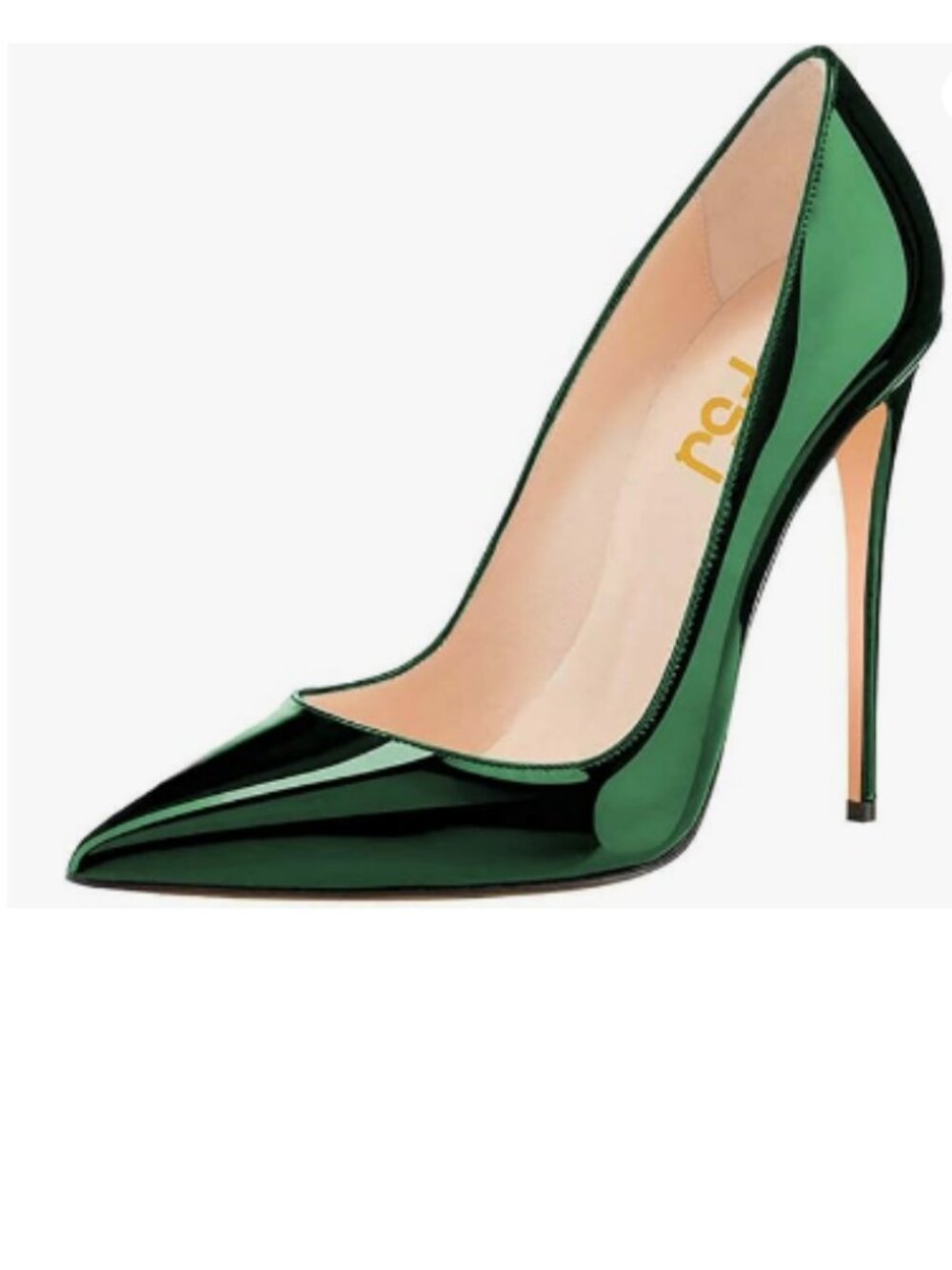 FSJ Green-mirror Pointed Toe Pumps High Heel Sexy Stilettos Slip On Office Shoes